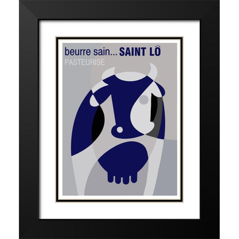 Beurre Sain Black Modern Wood Framed Art Print with Double Matting by Vintage Apple Collection