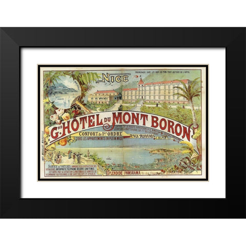 Hotel Mont Baron Black Modern Wood Framed Art Print with Double Matting by Vintage Apple Collection