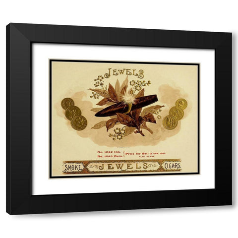 Jewels Black Modern Wood Framed Art Print with Double Matting by Vintage Apple Collection