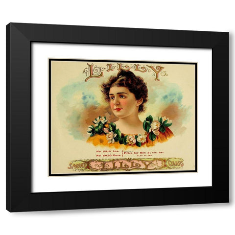 Lily Cig Black Modern Wood Framed Art Print with Double Matting by Vintage Apple Collection