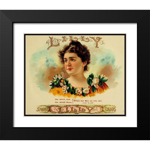 Lily Cig Black Modern Wood Framed Art Print with Double Matting by Vintage Apple Collection
