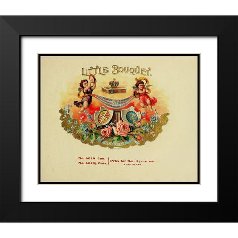 Little Bouguet Black Modern Wood Framed Art Print with Double Matting by Vintage Apple Collection