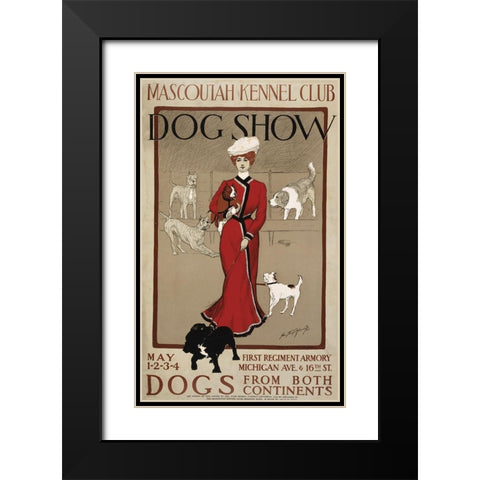 Mascoutah Kennel Club Black Modern Wood Framed Art Print with Double Matting by Vintage Apple Collection