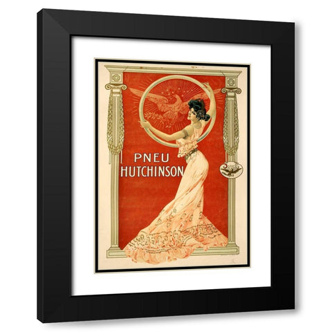Pneu Hutchinson Black Modern Wood Framed Art Print with Double Matting by Vintage Apple Collection