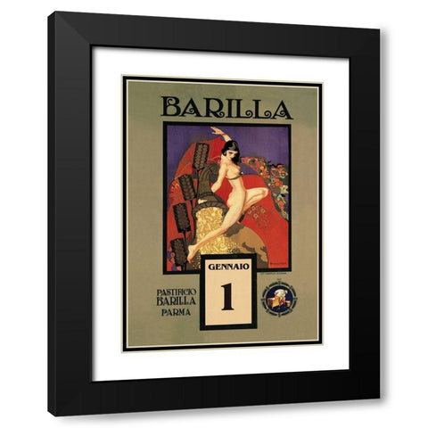 Barilla Black Modern Wood Framed Art Print with Double Matting by Vintage Apple Collection