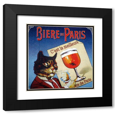 Biere de Paris Black Modern Wood Framed Art Print with Double Matting by Vintage Apple Collection