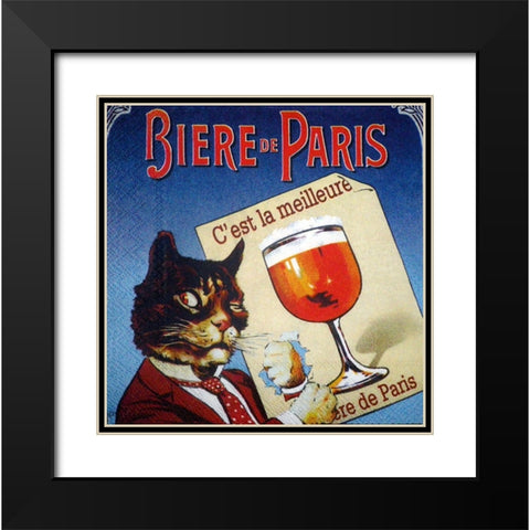 Biere de Paris Black Modern Wood Framed Art Print with Double Matting by Vintage Apple Collection