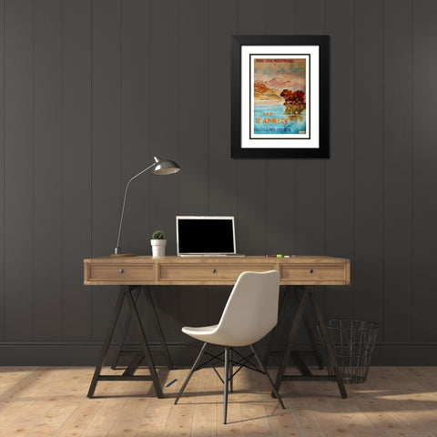Lac Dâ€™Annecy III Black Modern Wood Framed Art Print with Double Matting by Vintage Apple Collection