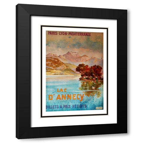 Lac Dâ€™Annecy III Black Modern Wood Framed Art Print with Double Matting by Vintage Apple Collection