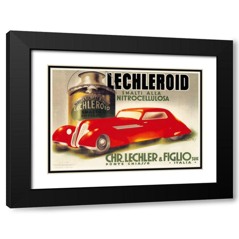 Lechleroid Black Modern Wood Framed Art Print with Double Matting by Vintage Apple Collection