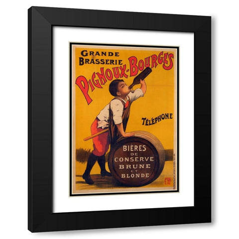 Pignoux Bourges Black Modern Wood Framed Art Print with Double Matting by Vintage Apple Collection