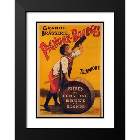 Pignoux Bourges Black Modern Wood Framed Art Print with Double Matting by Vintage Apple Collection