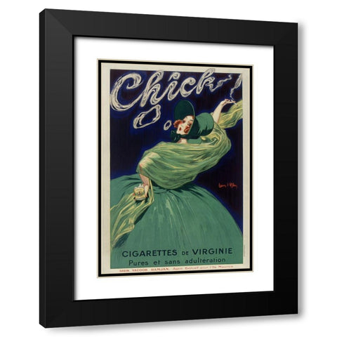 Chick Cigarettes Black Modern Wood Framed Art Print with Double Matting by Vintage Apple Collection