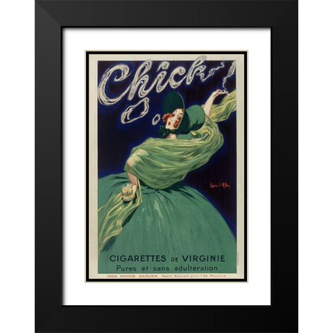 Chick Cigarettes Black Modern Wood Framed Art Print with Double Matting by Vintage Apple Collection