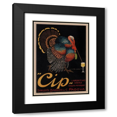Cip Padova Turkey Black Modern Wood Framed Art Print with Double Matting by Vintage Apple Collection