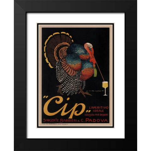Cip Padova Turkey Black Modern Wood Framed Art Print with Double Matting by Vintage Apple Collection