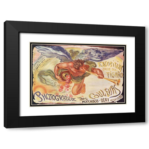 Exposition Salle de Figaro Black Modern Wood Framed Art Print with Double Matting by Vintage Apple Collection