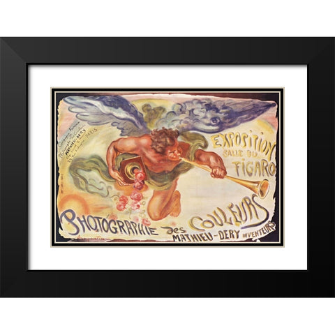 Exposition Salle de Figaro Black Modern Wood Framed Art Print with Double Matting by Vintage Apple Collection