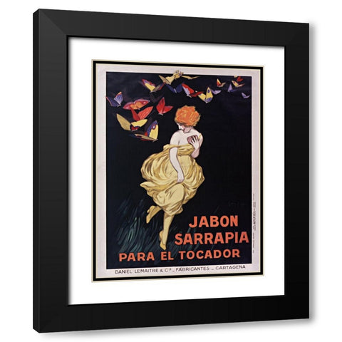 Jabon Sarrapia Black Modern Wood Framed Art Print with Double Matting by Vintage Apple Collection