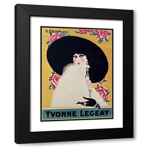 Yvonne Legeay Black Modern Wood Framed Art Print with Double Matting by Vintage Apple Collection