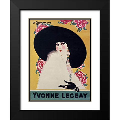 Yvonne Legeay Black Modern Wood Framed Art Print with Double Matting by Vintage Apple Collection