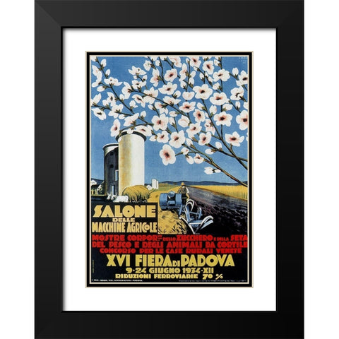 Exhibit Agricultural Machines Black Modern Wood Framed Art Print with Double Matting by Vintage Apple Collection