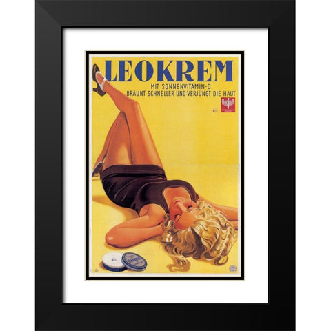 Leokrem Black Modern Wood Framed Art Print with Double Matting by Vintage Apple Collection