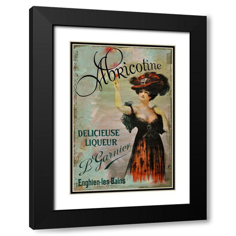 Abricotine Black Modern Wood Framed Art Print with Double Matting by Vintage Apple Collection