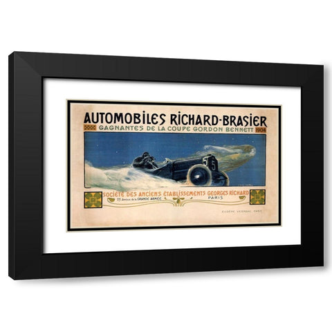 Auto Richard Brasier Black Modern Wood Framed Art Print with Double Matting by Vintage Apple Collection