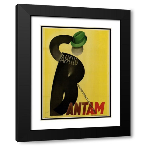 Bantam Hats Black Modern Wood Framed Art Print with Double Matting by Vintage Apple Collection