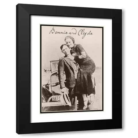 Bonnie And Clyde Ii Black Modern Wood Framed Art Print with Double Matting by Vintage Apple Collection