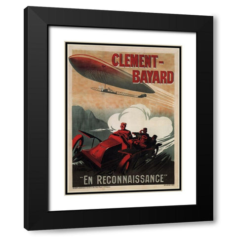 Clement Bayard Black Modern Wood Framed Art Print with Double Matting by Vintage Apple Collection