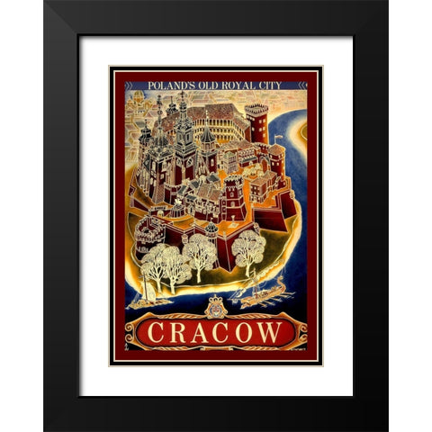 Cracow Black Modern Wood Framed Art Print with Double Matting by Vintage Apple Collection