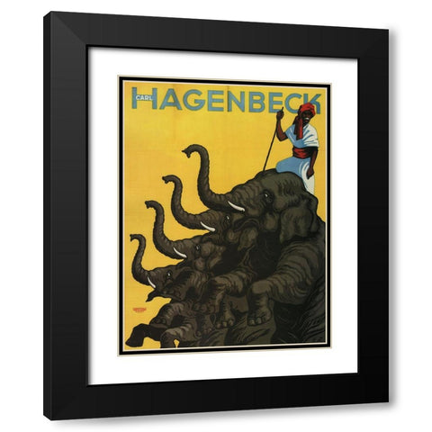 Hagenbeck Black Modern Wood Framed Art Print with Double Matting by Vintage Apple Collection