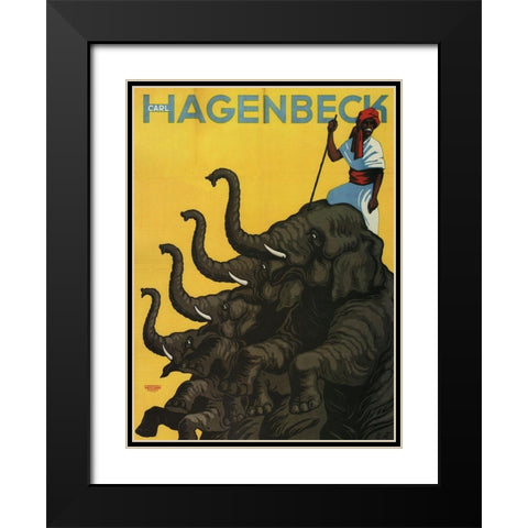 Hagenbeck Black Modern Wood Framed Art Print with Double Matting by Vintage Apple Collection
