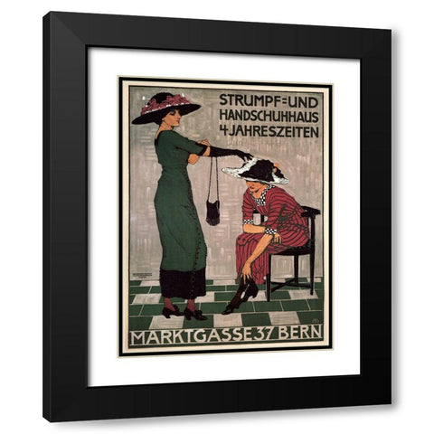 Marktgasse Switzerland Black Modern Wood Framed Art Print with Double Matting by Vintage Apple Collection