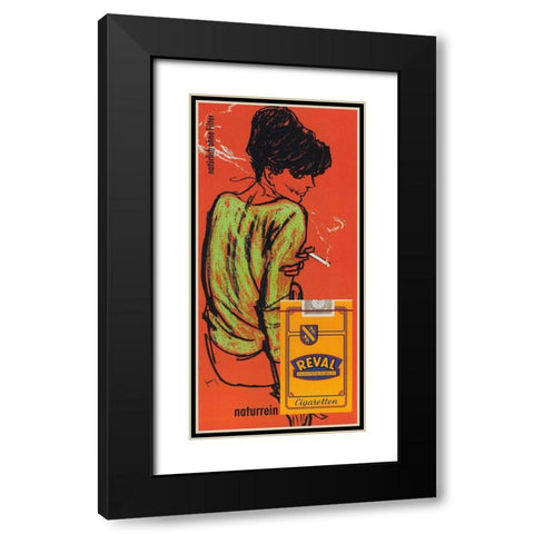 Reval Cig Germany Black Modern Wood Framed Art Print with Double Matting by Vintage Apple Collection