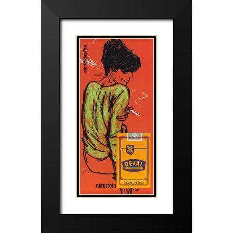 Reval Cig Germany Black Modern Wood Framed Art Print with Double Matting by Vintage Apple Collection