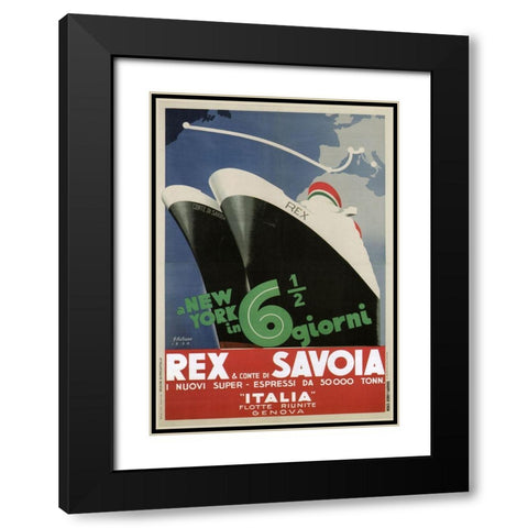 Rex Savoia Black Modern Wood Framed Art Print with Double Matting by Vintage Apple Collection