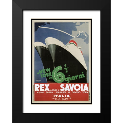 Rex Savoia Black Modern Wood Framed Art Print with Double Matting by Vintage Apple Collection