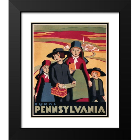 Rural Pennsylvania Black Modern Wood Framed Art Print with Double Matting by Vintage Apple Collection