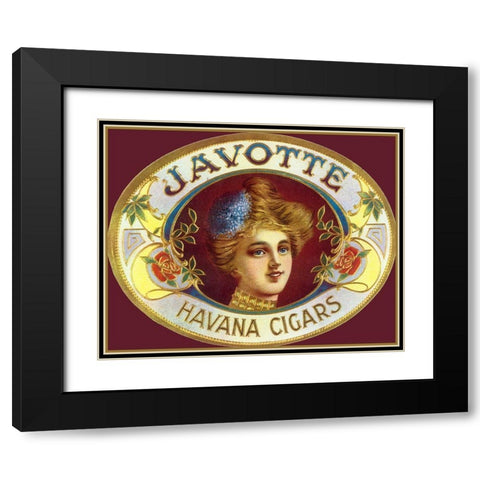 Vintage Adv Javotte Havana Cigars Black Modern Wood Framed Art Print with Double Matting by Vintage Apple Collection