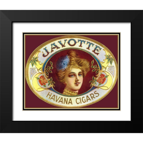 Vintage Adv Javotte Havana Cigars Black Modern Wood Framed Art Print with Double Matting by Vintage Apple Collection