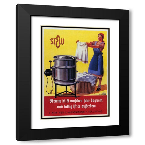 Vintage Swiss Laundry Ad Black Modern Wood Framed Art Print with Double Matting by Vintage Apple Collection