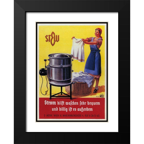 Vintage Swiss Laundry Ad Black Modern Wood Framed Art Print with Double Matting by Vintage Apple Collection