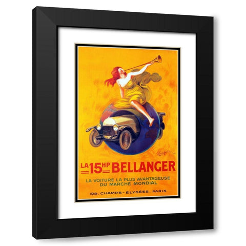 bellanger Black Modern Wood Framed Art Print with Double Matting by Vintage Apple Collection