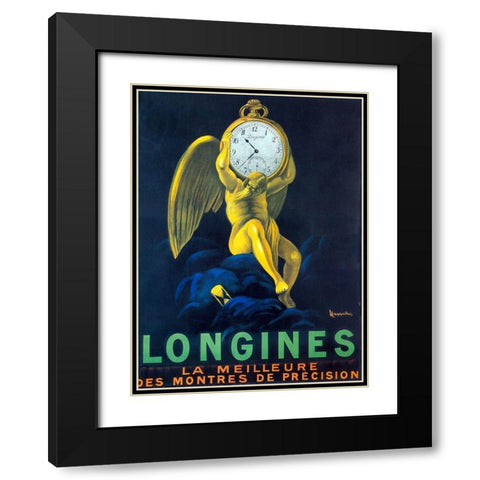 longines Black Modern Wood Framed Art Print with Double Matting by Vintage Apple Collection