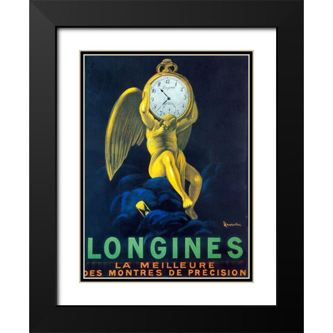 longines Black Modern Wood Framed Art Print with Double Matting by Vintage Apple Collection