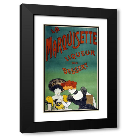 marquisette Black Modern Wood Framed Art Print with Double Matting by Vintage Apple Collection