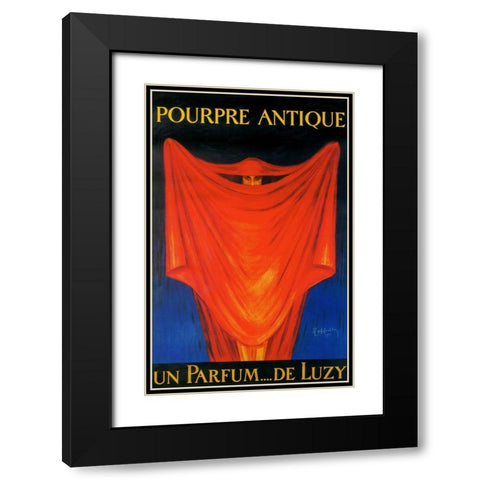 pourpre Black Modern Wood Framed Art Print with Double Matting by Vintage Apple Collection